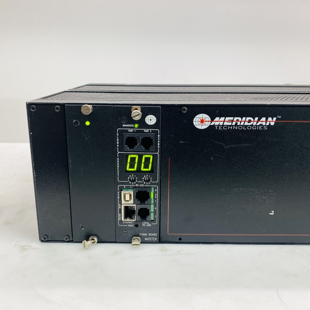 Meridian SR-2000PC 14-Slot Rackmount Fiber Optic Chassis Dual PSU - Used