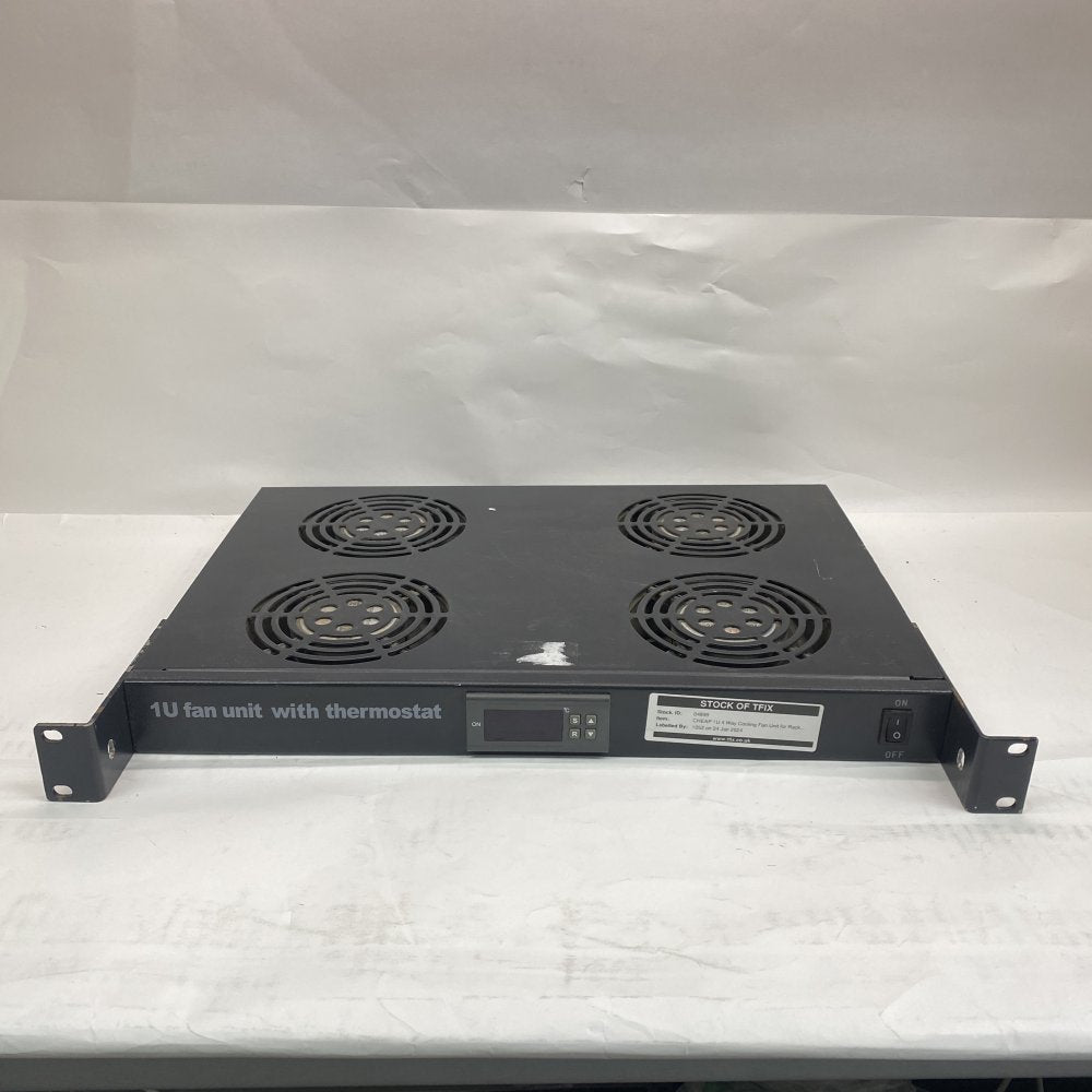 Industrial 1U 4Fan Rack Cooling Unit Thermostat Sensor IEC Power Rackmount