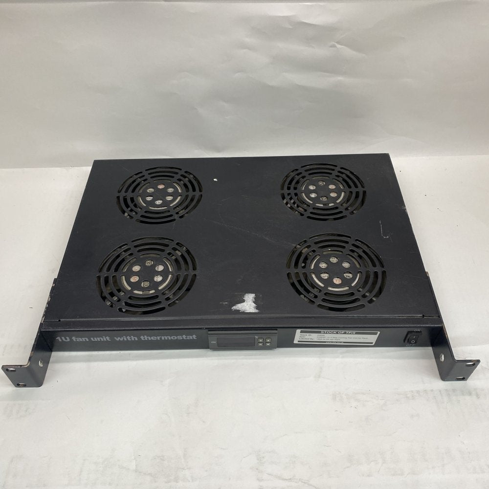 Industrial 1U 4Fan Rack Cooling Unit Thermostat Sensor IEC Power Rackmount