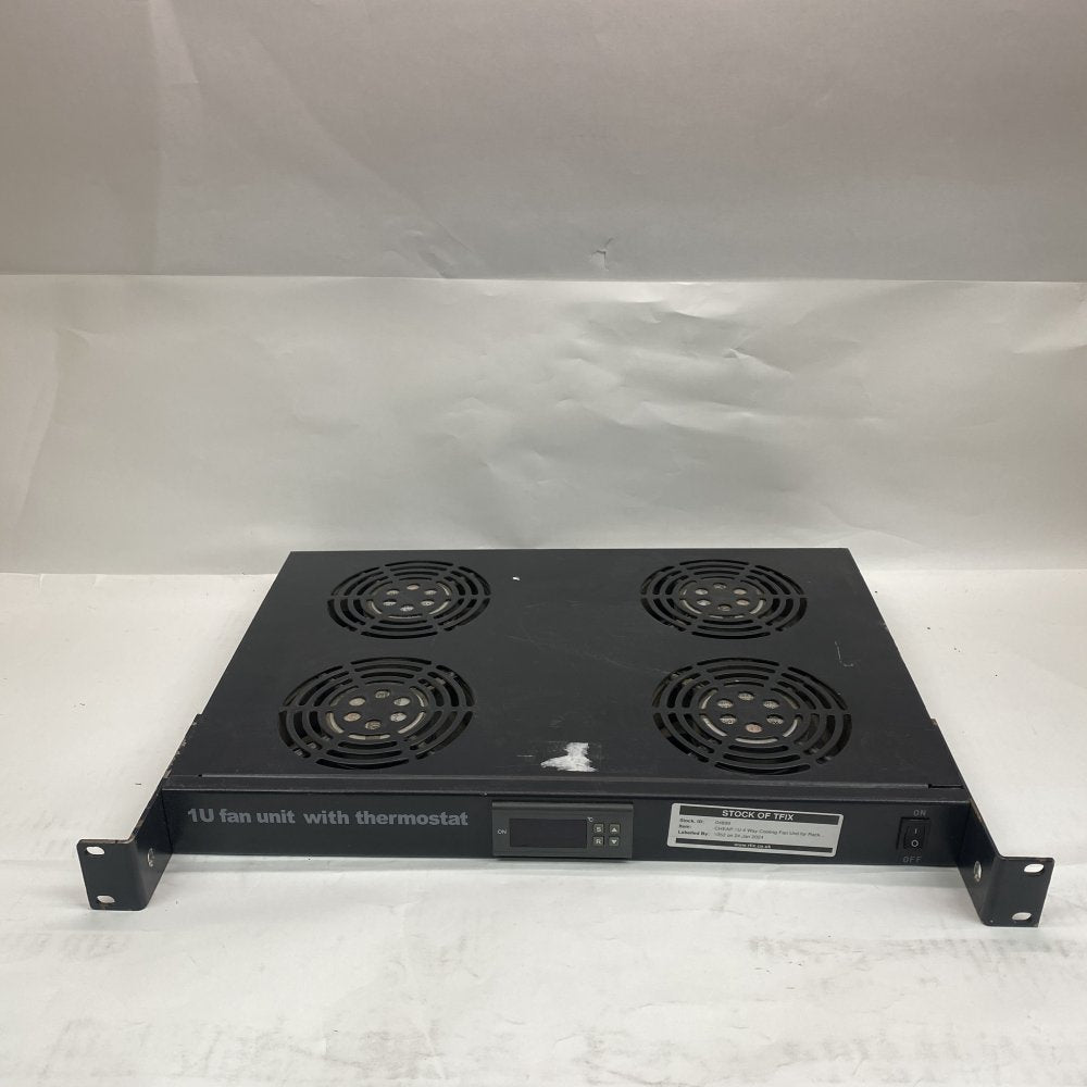 Industrial 1U 4Fan Rack Cooling Unit Thermostat Sensor IEC Power Rackmount