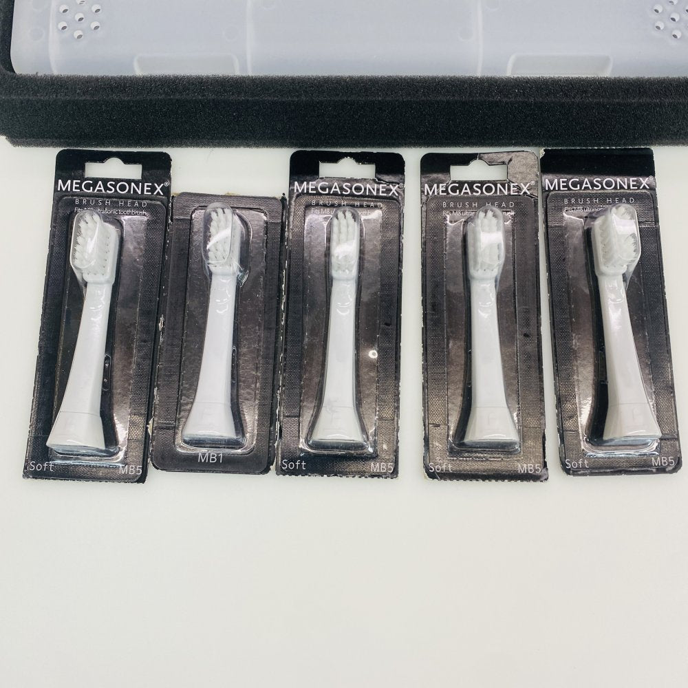 Personal Ultrasonic Toothbrush Megasonex M8 Ultrasound Charger 5x Brush Heads