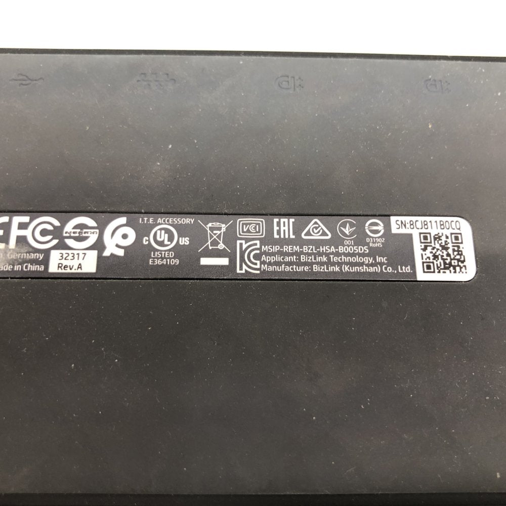 HP HSA-B0005S Dual 4K USB-C Docking Station Ethernet Portable Black