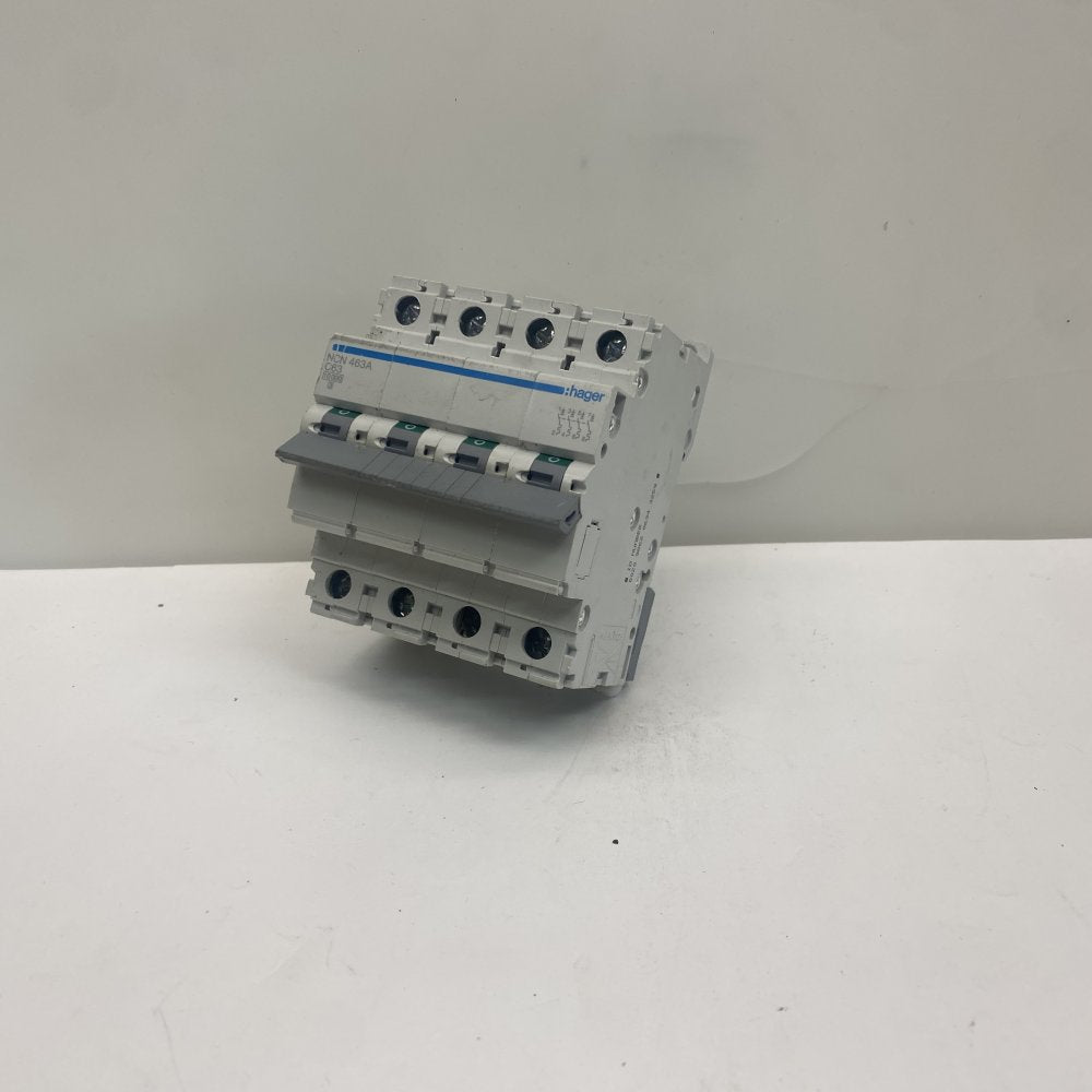 Hager NCN463A C63 4P 63A Industrial Circuit Breaker DIN Rail Mount