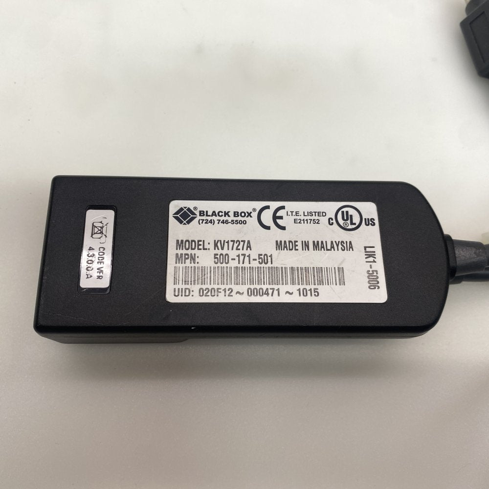 Black Box KV1727A VGA PS2 RJ45 KVM Extender Universal Audio Black