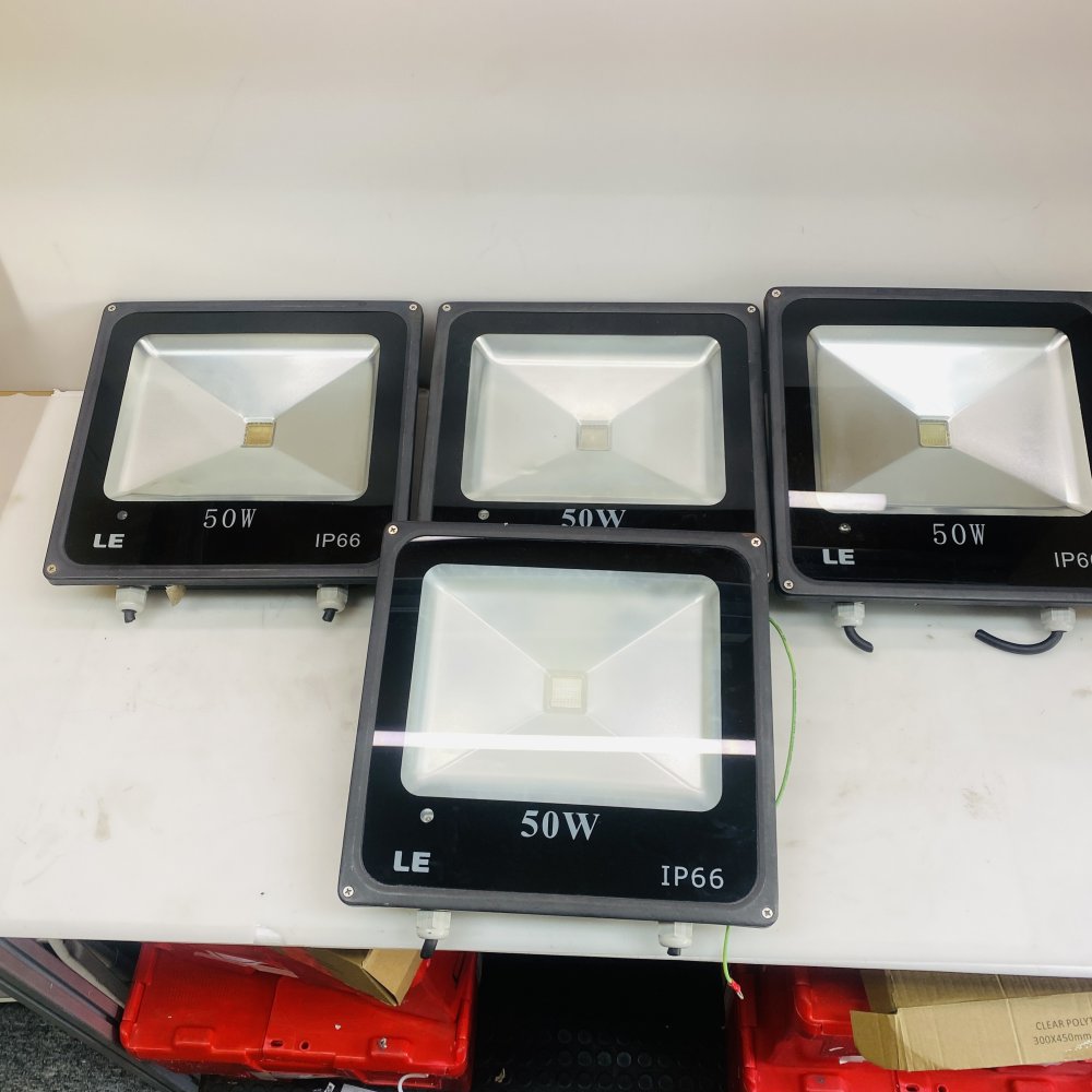 LE 50W LED Flood Light IP66 Outdoor Floodlight - Lot of 4 Grade-D