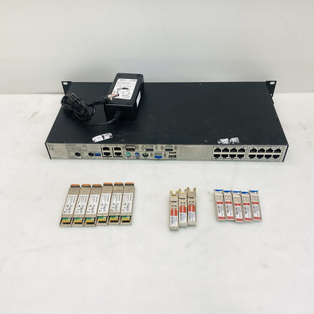Black Box ServSwitch CX Rackmount KVM + Lot of SFP/XFP Transceivers - Used