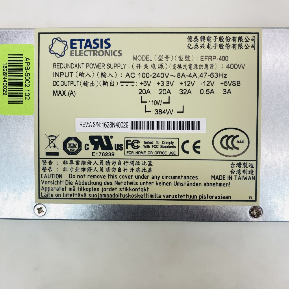 ETASIS EFRP-400 400W Redundant Hot-Swap Server Power Supply Grade-A