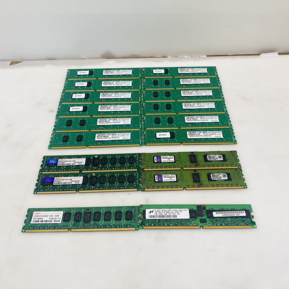 Lot 18x ECC Registered RDIMM RAM Apacer Kingston Micron WARIS DDR2/DDR3 Grade A