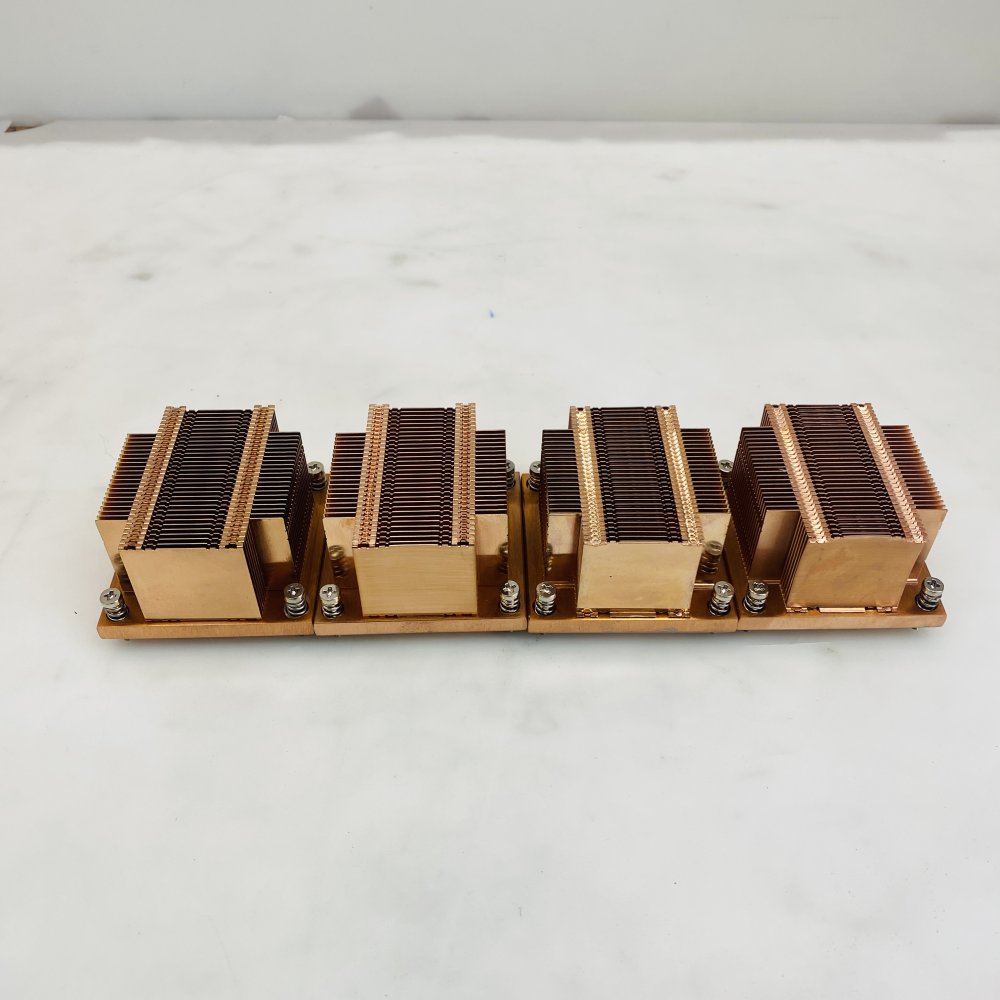 Copper LGA 3647 Narrow Heatsink Array 4-Pack Mounted on Copper Base Grade A