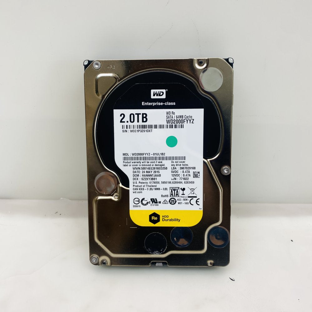 WD WD2000FYYZ 2.0TB Re Enterprise SATA 3.5in 64MB Cache HDD Grade A