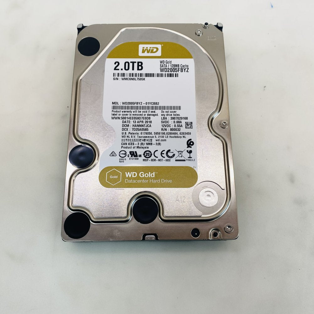 WD Gold WD2005FBYZ 2TB SATA 3.5in Datacenter Hard Drive Grade A