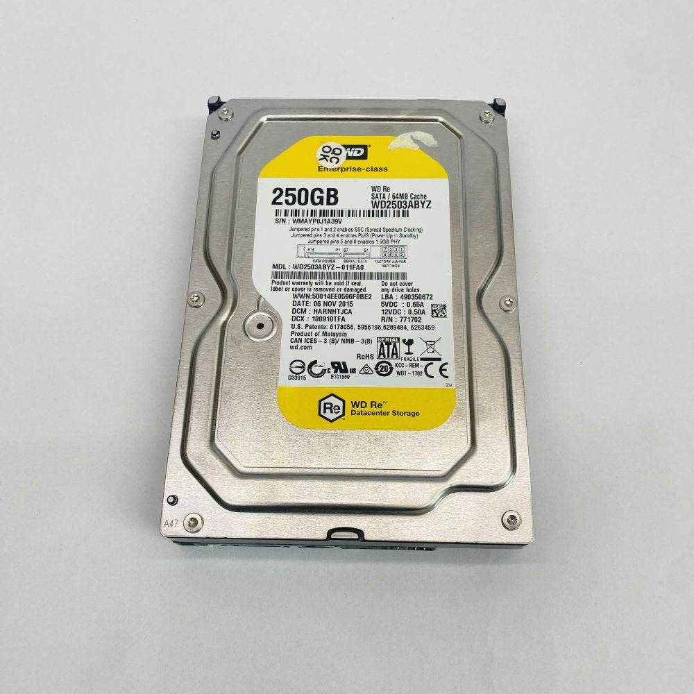 WD 250GB WD2503ABYZ Re Enterprise-Class SATA 64MB Cache 3.5in HDD Grade A