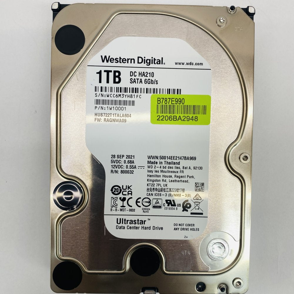 Western Digital Ultrastar DC HA210 1TB SATA 6Gb/s 3.5in Data Center HDD Grade A