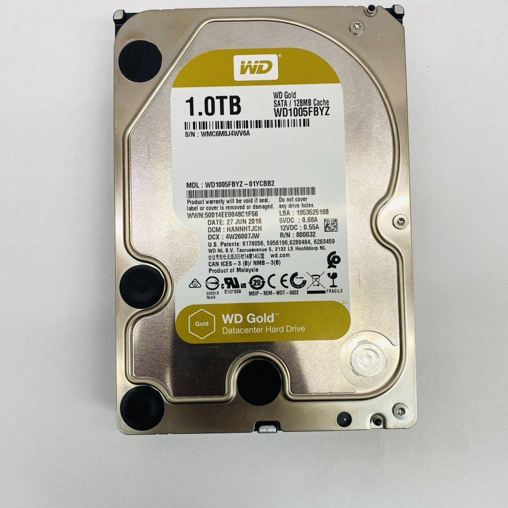 WD Gold WD1005FBYZ 1TB SATA 3.5in HDD 128MB Cache Datacenter Hard Drive Grade A