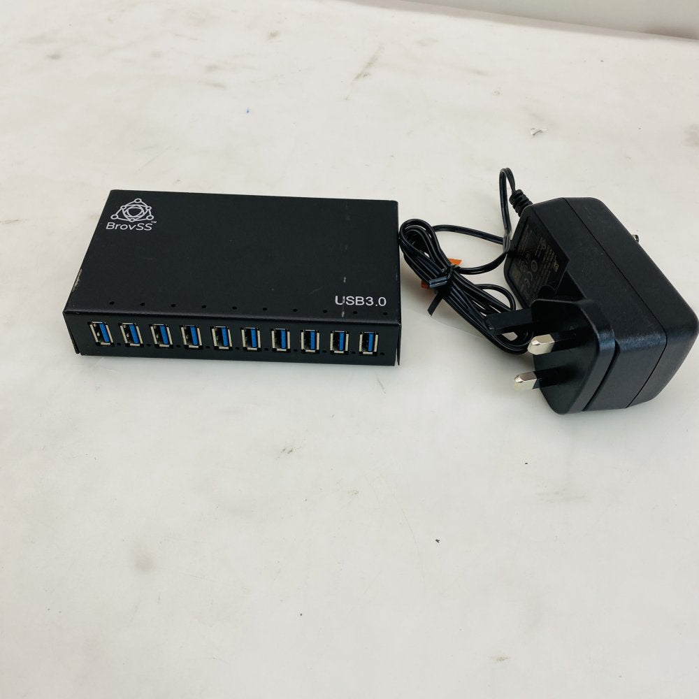 BrovSS A-103 10-Port USB 3.0 Hub Powered with AC Adapter Grade B