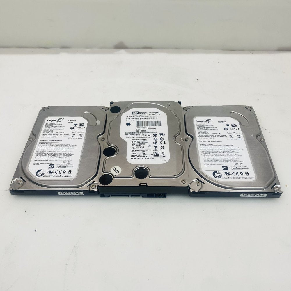 Seagate ST500DM002 500GB & WD WD6400AAKS 640GB SATA HDD Lot of 3