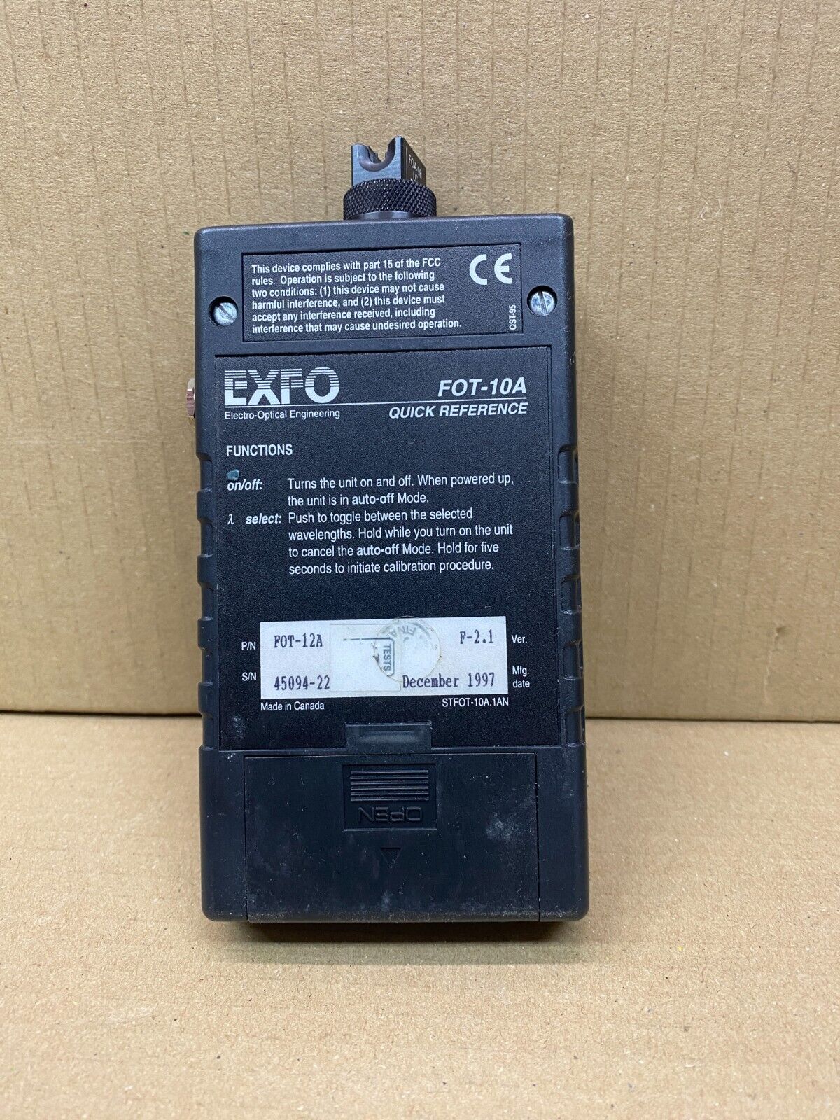 Professional Optical Power Meter EXFO FOT-10A Fiber Tester, Network