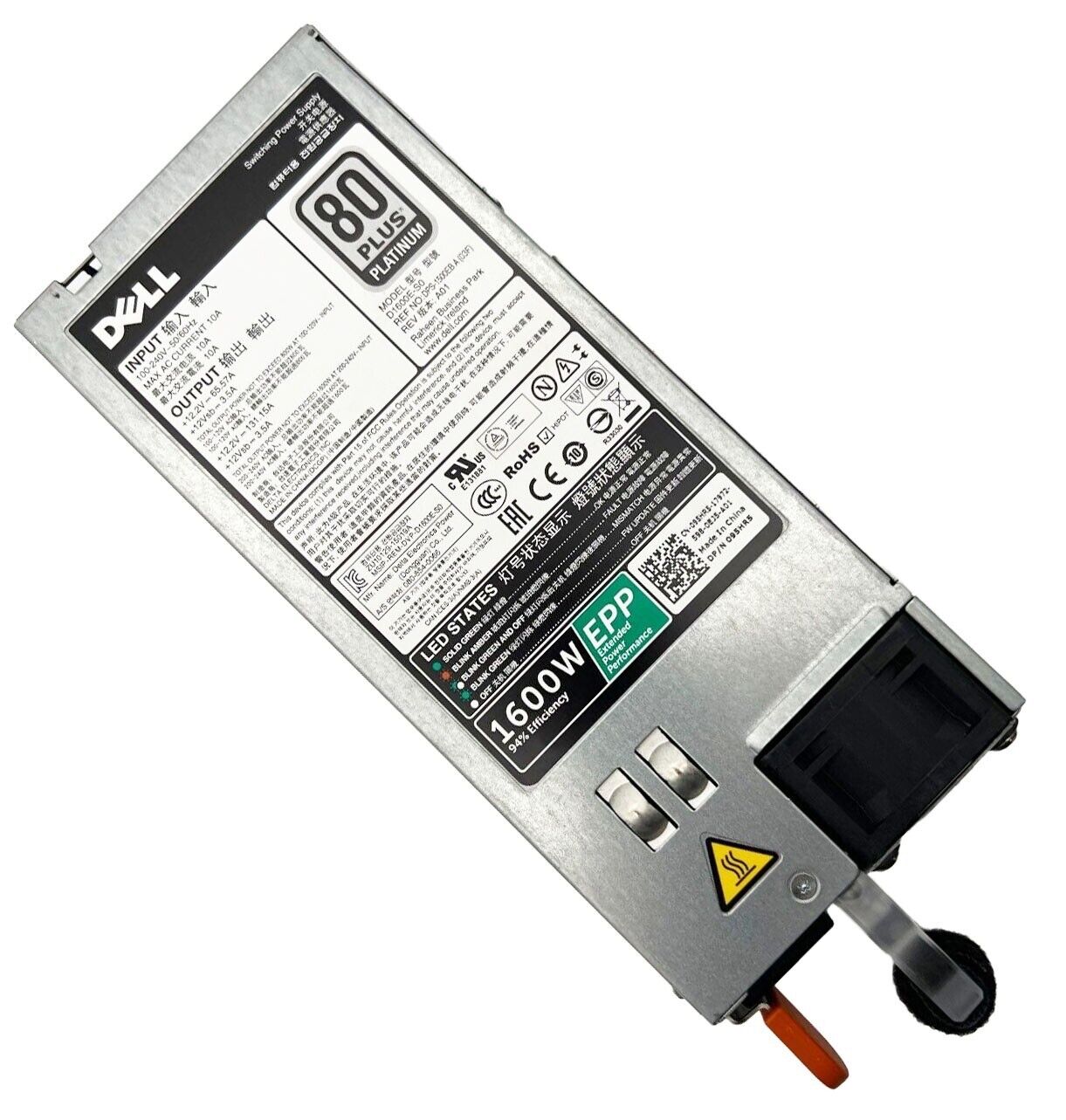 Dell 1600W PowerEdge 1600E-S0 Server Power Supply, Rack-mount PSU