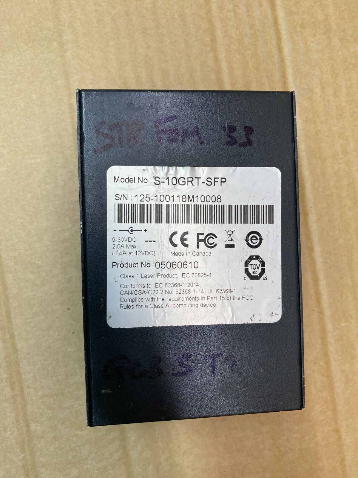 Perle S-10GRT-SFP 10G Media Converter, RJ45 & SFP+ Slots, Copper to Fiber