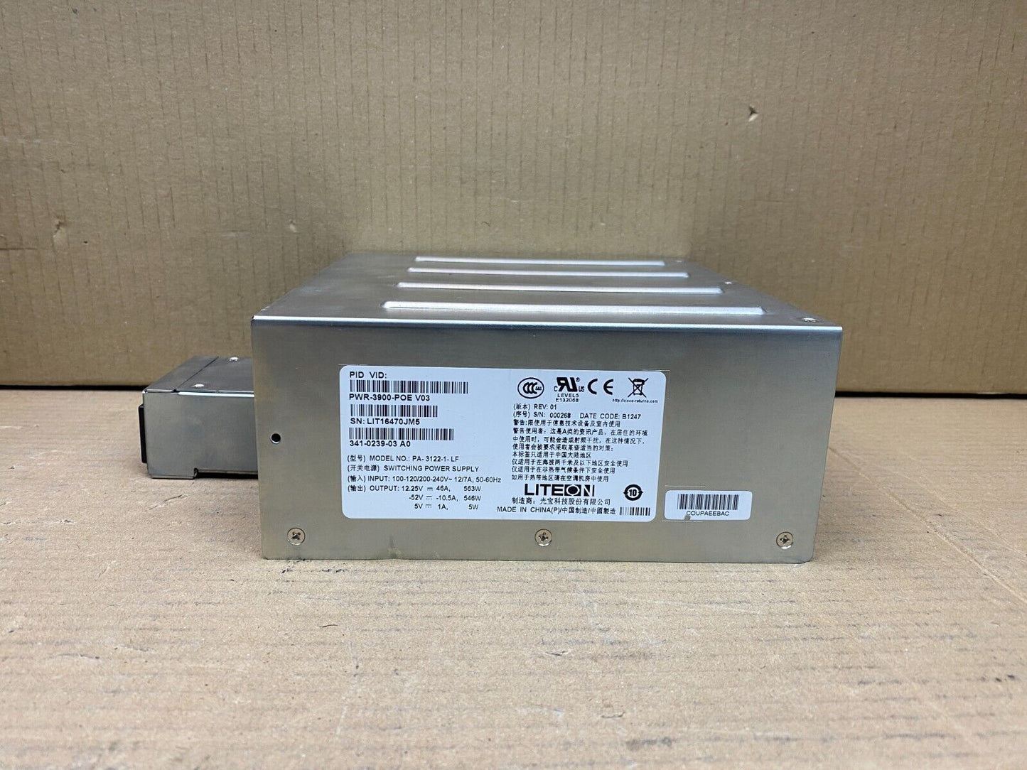 Power Supply for Cisco 3900 Series, Lite-On PA-3122-1-LF 341-0239-03