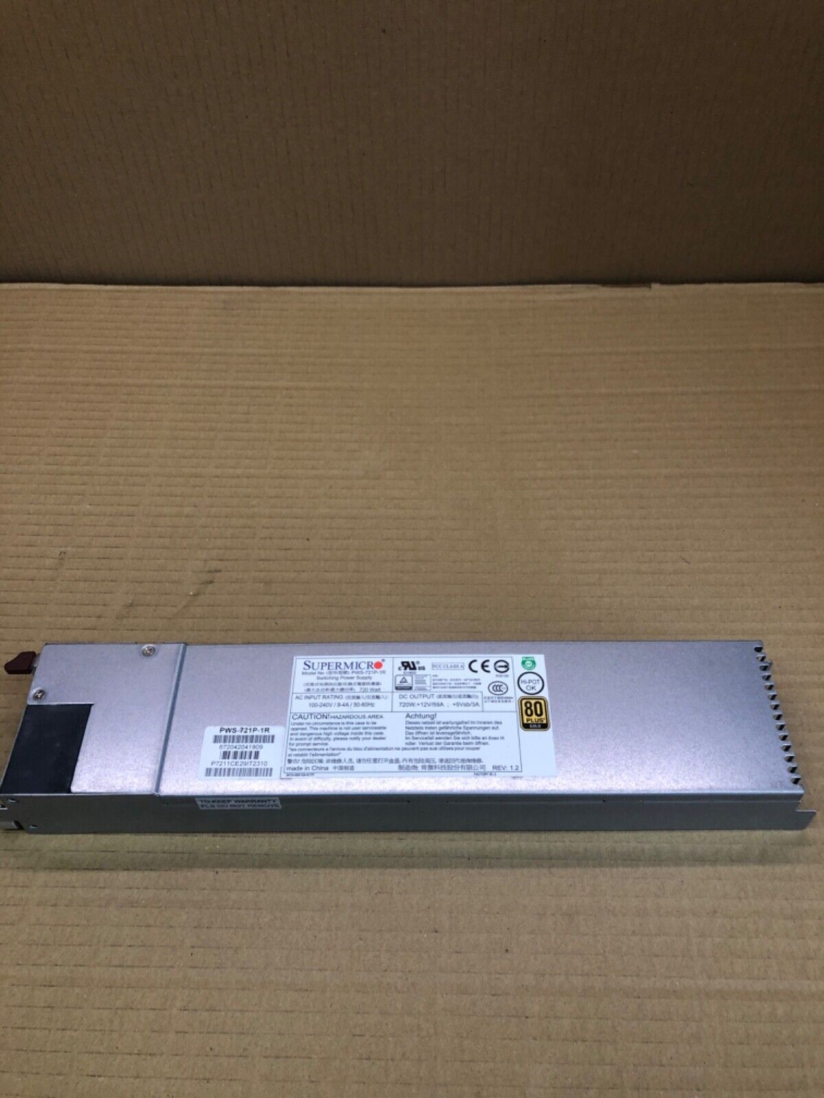 Supermicro PWS-721P-1R 720W 1U Redundant Power Supply Rackmount Server