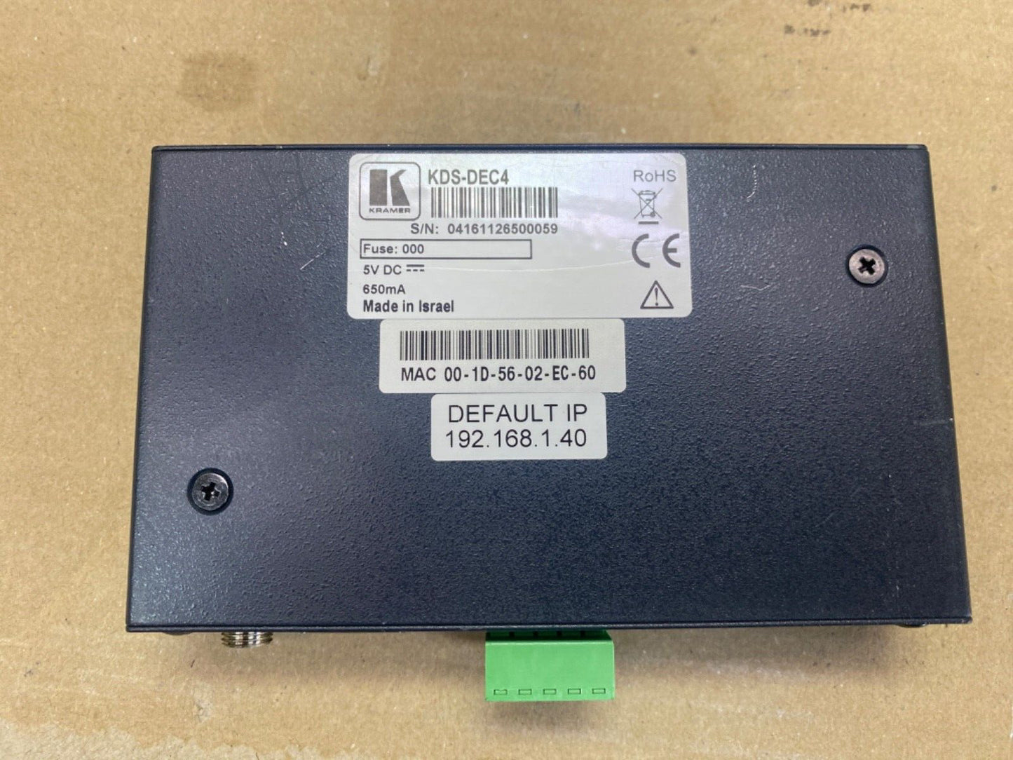 Professional 4K60 AV over IP Decoder Kramer KDS-DEC4 HDMI Ethernet USB