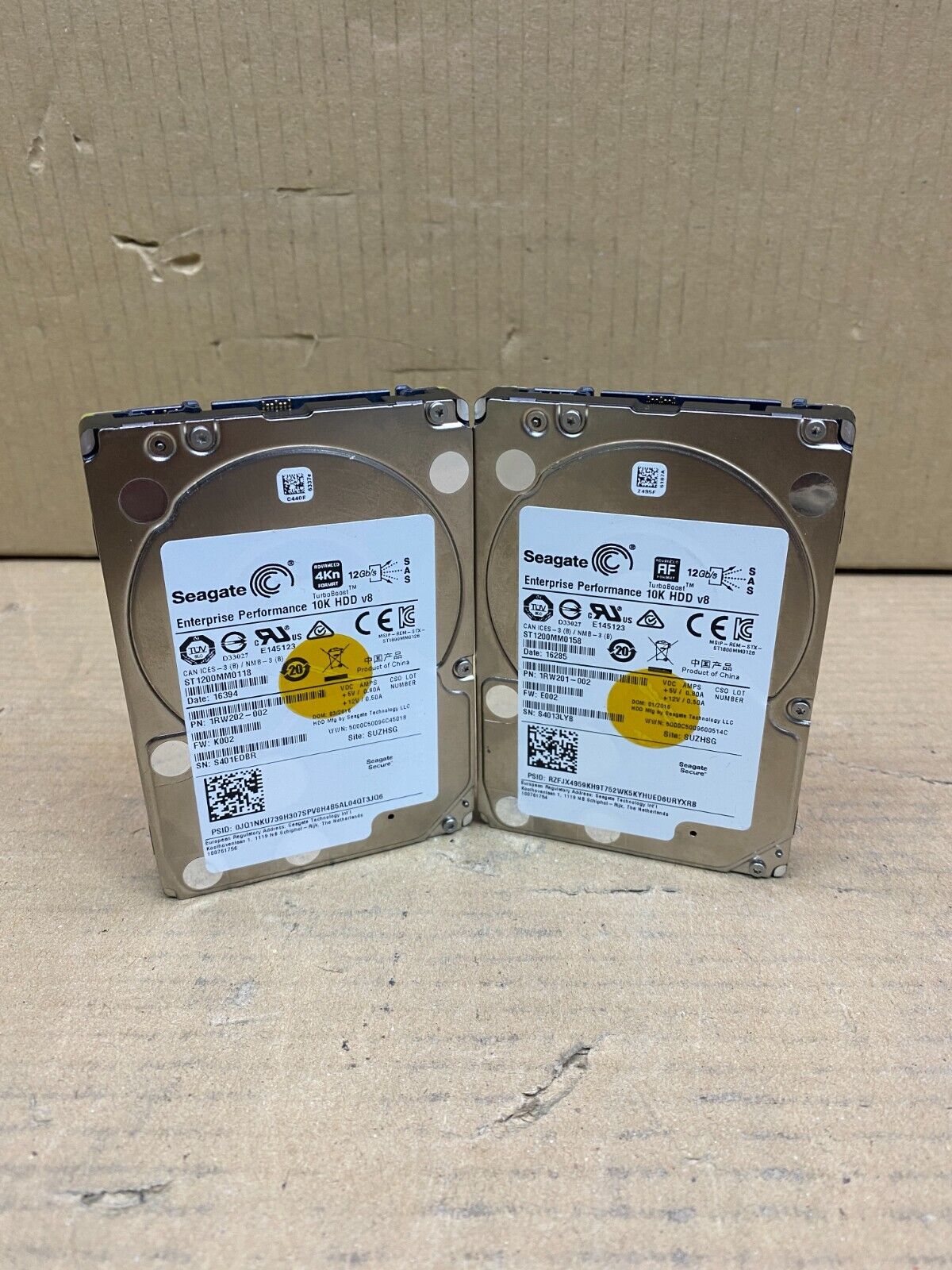 Seagate 1.2TB 10K RPM HDD SAS Enterprise 2.5" Server Storage Lot of 2