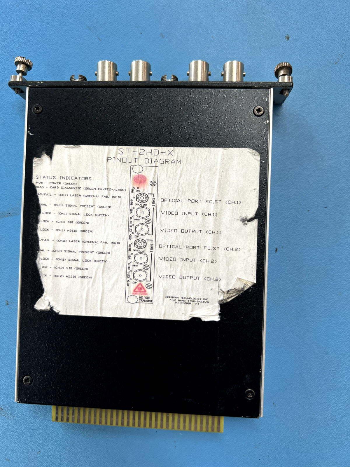 Broadcast SDI HDSDI Multi-rate Fiber Optic Video Card Meridian ST-2HD3