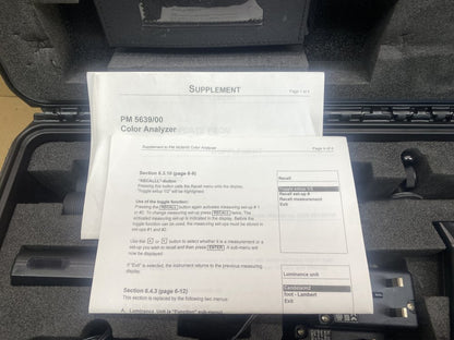 CRT HDTV Colour Analyser PM 5639 Portable PC-Compatible 64x128 LCD Display