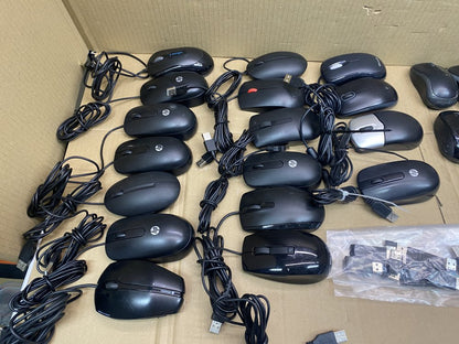 Mixed Wired & Wireless Computer Mice Lot - 44 Logitech, Microsoft, HP