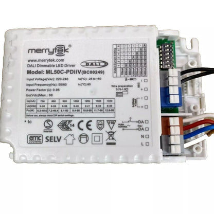 Dimmable Flicker-Free LED Driver, Merrytek ML50C-PDiiV, 50W SELV DALI