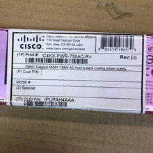 Cisco Catalyst 4500X 750W AC Power Supply C4KX-PWR-750AC, Ethernet, Rack Mount