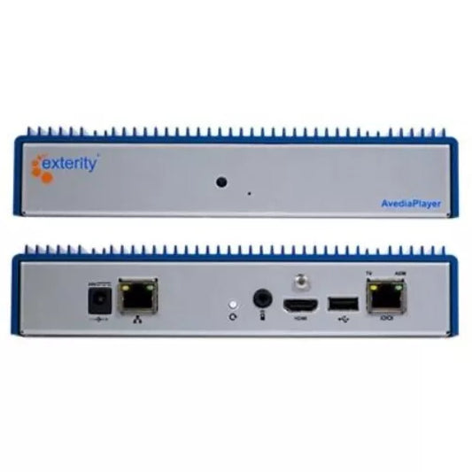 Broadcast 4K UHD HDR IPTV Set-Top Box, Exterity AVPLY-M9400, PoE Ethernet