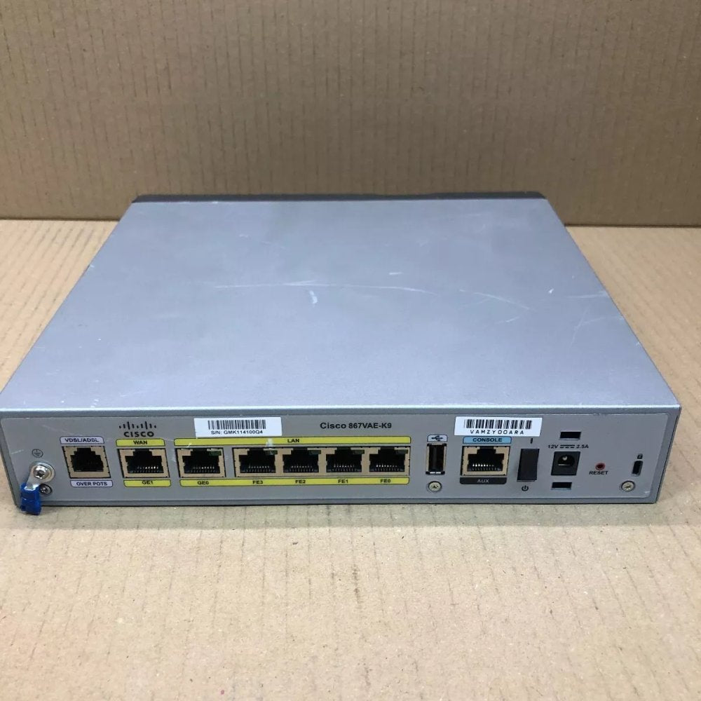 Secure VDSL2 ADSL2+ Router, Cisco 867VAE-K9 Ethernet Connectivity ...