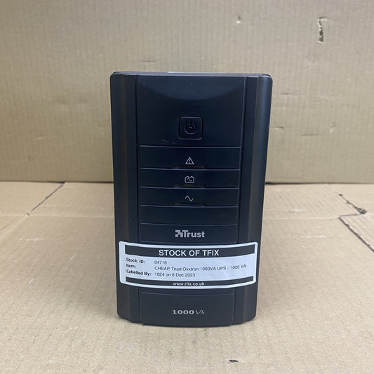 Trust Oxxtron 1000VA UPS 1000 VA Backup Power Supply No Batteries