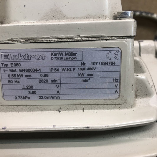 Industrial Blower Radial Fan Unit Elektror E060 0.55kW 230V German