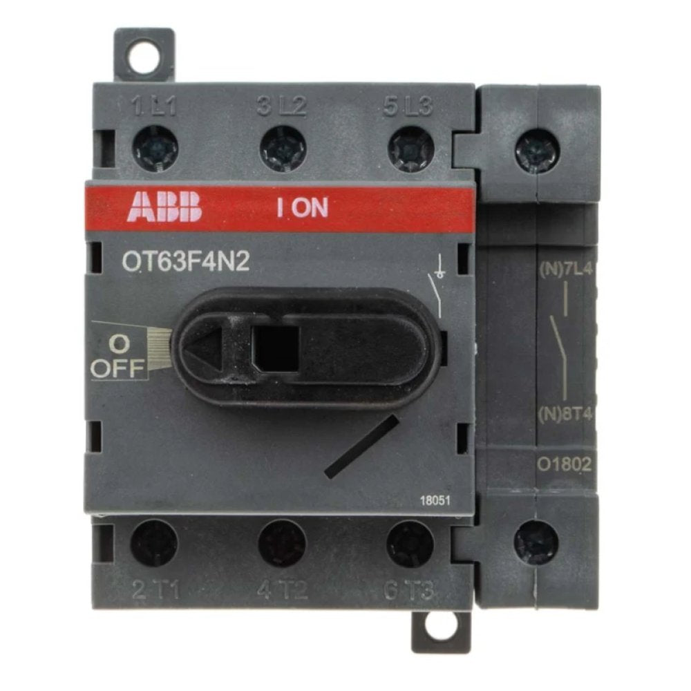 Isolator Switch Industrial ABB 4-Pole DIN Rail 63A 22kW IP20 Non-Fused