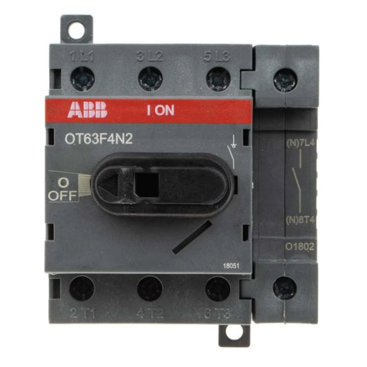 Isolator Switch Industrial ABB 4-Pole DIN Rail 63A 22kW IP20 Non-Fused