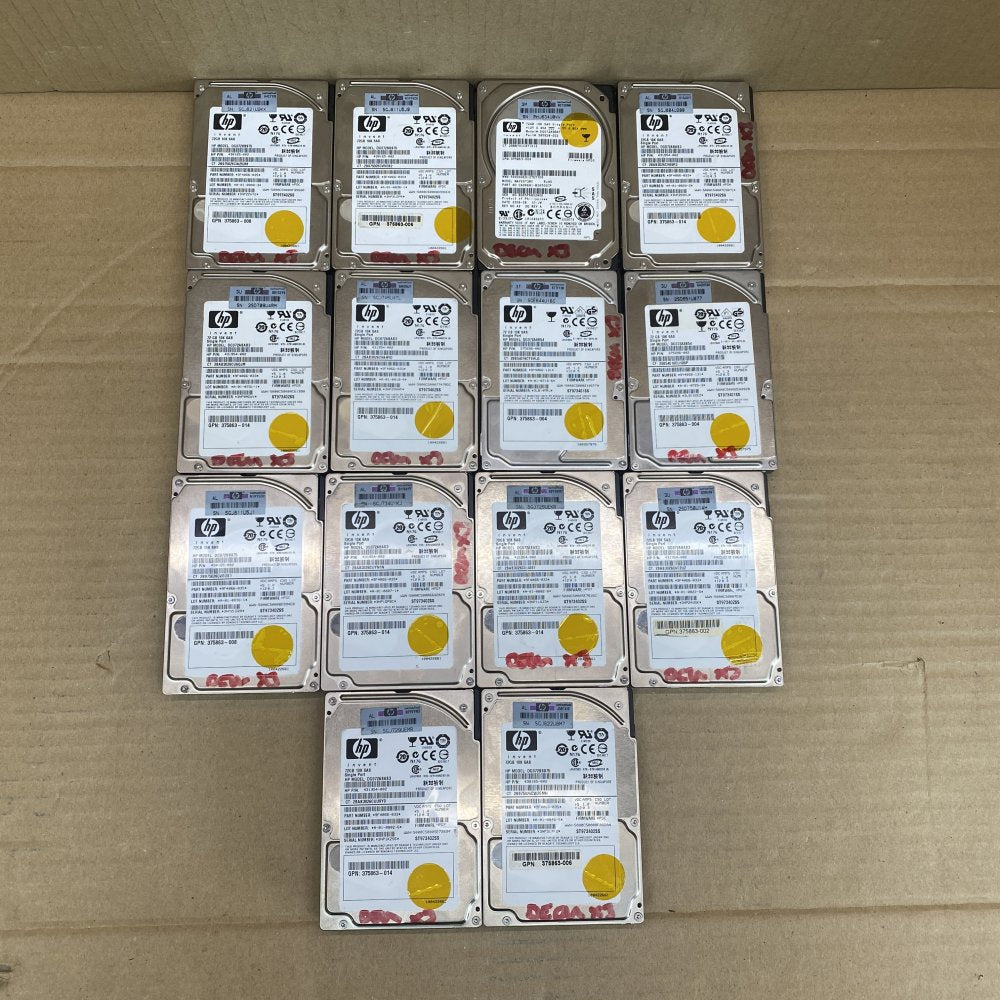 Server Hard Drives HP 72GB 10K RPM SAS 2.5in ProLiant Lot of 14 Tested