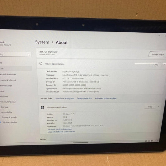 Dell Latitude 5290 2-in-1 i5-8250U 8GB RAM 250GB SSD Windows 11 Pro