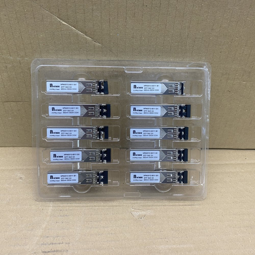 SFP GbE SX Transceiver NPA0012-S011 B1, 850nm, 1Gbps, 550m (10 Pack)