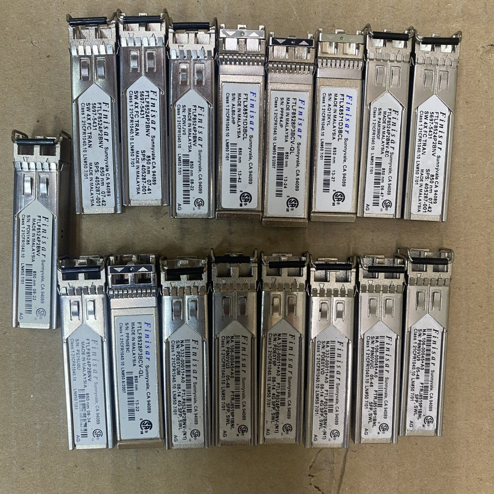 Professional Optical Modules 1G/10G Multi-Mode Finisar SFP Lot of 17