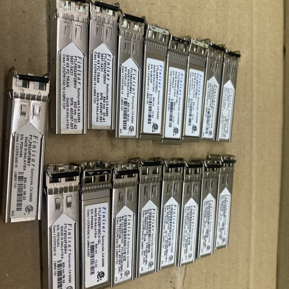 Professional Optical Modules 1G/10G Multi-Mode Finisar SFP Lot of 17