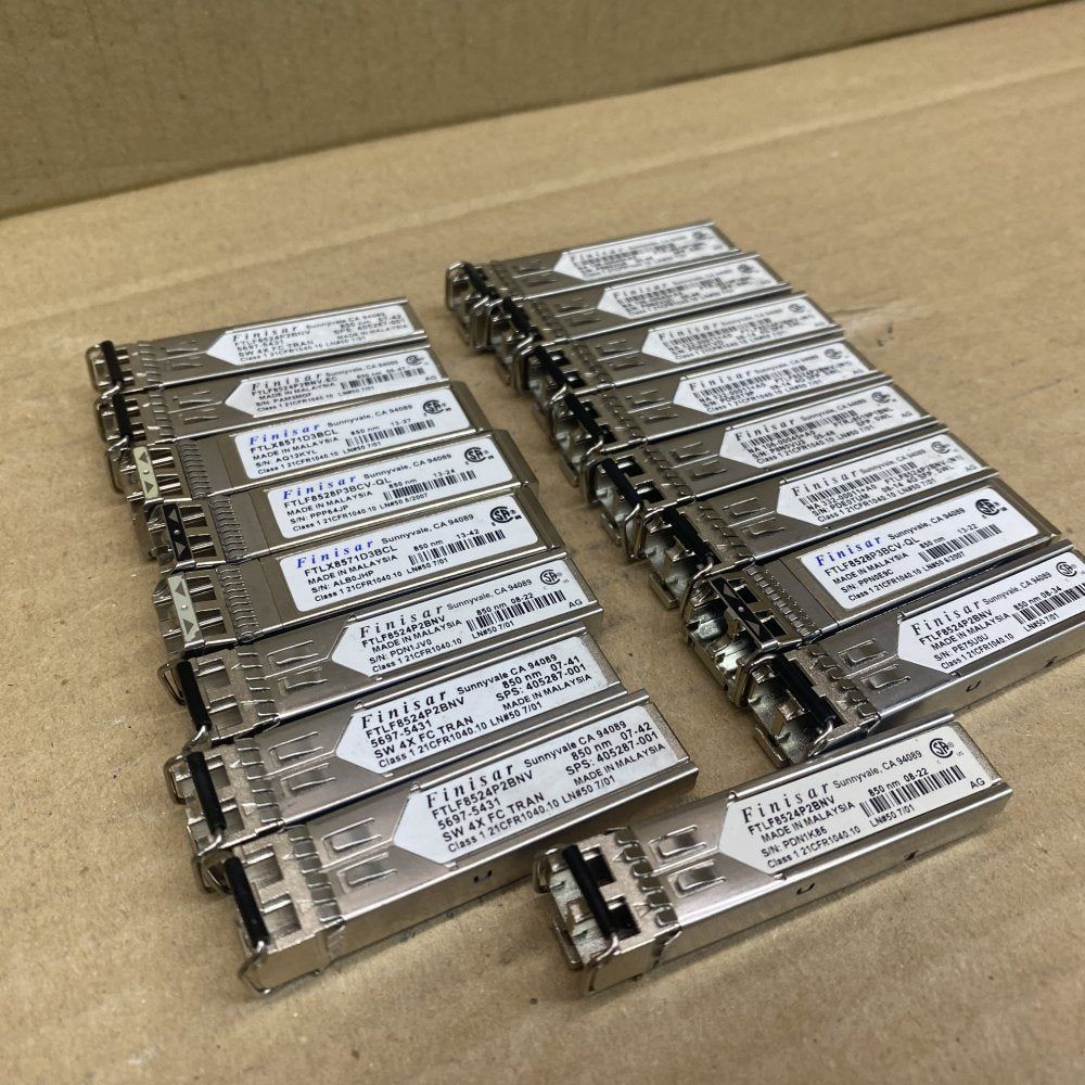 Professional Optical Modules 1G/10G Multi-Mode Finisar SFP Lot of 17