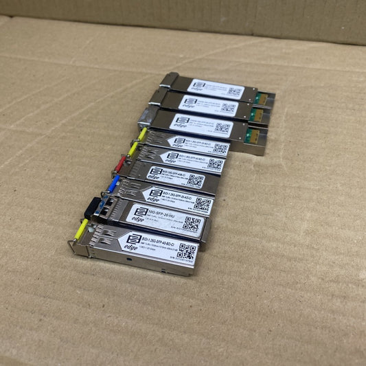 Lot of 9 Edge Optics SFP Modules – CWDM & BiDi 1G/10G Mixed – Used Transceivers