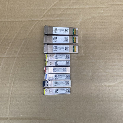 Lot of 9 Edge Optics SFP Modules – CWDM & BiDi 1G/10G Mixed – Used Transceivers