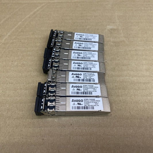 Lot of 7 Avago AFBR-709SMZ 10G SFP+ Optical Modules – 850nm SR Multimode – Used