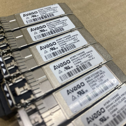 Lot of 7 Avago AFBR-709SMZ 10G SFP+ Optical Modules – 850nm SR Multimode – Used