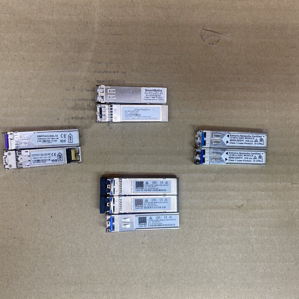 1000BASE & 10GBASE SFP Modules, 1490nm/1310nm Optical Transceiver Bundle