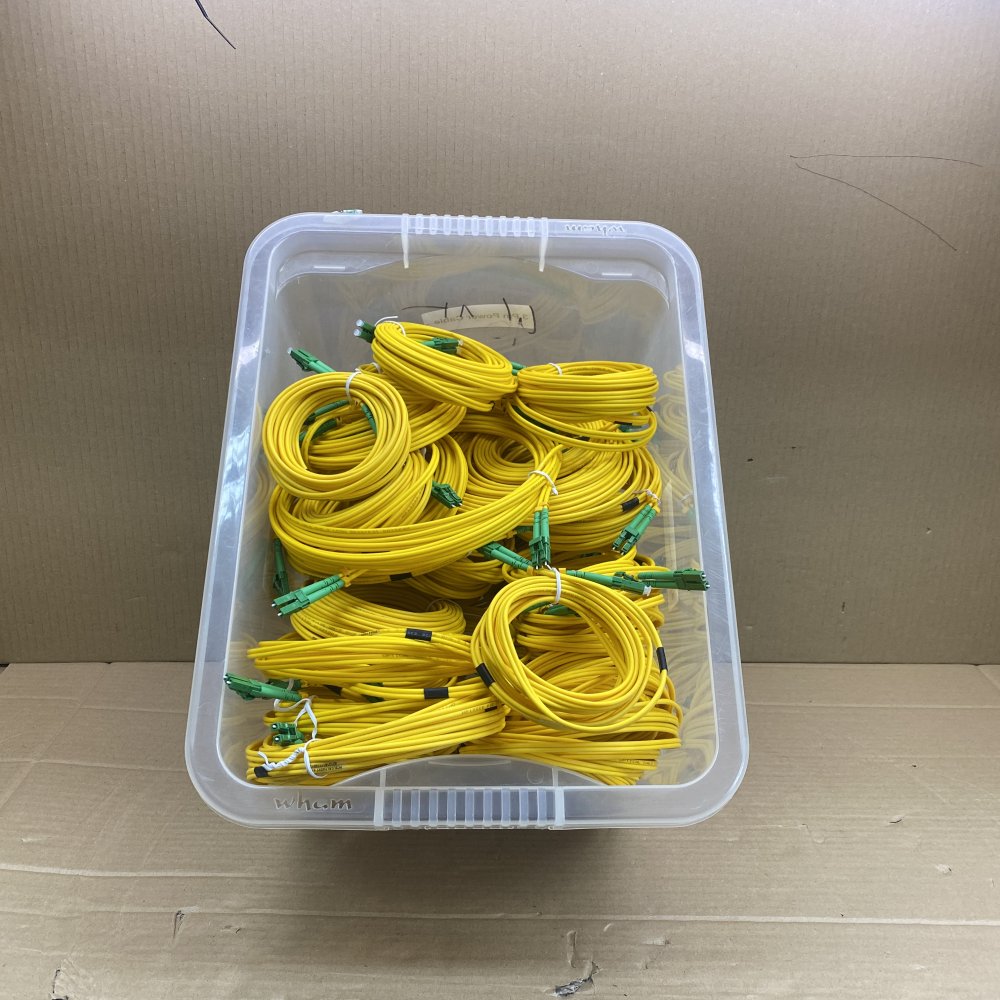 Optical Networking Yellow LC/APC Fiber Optic Cables, Assorted Lengths, 40 Pieces